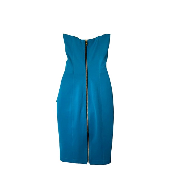 Torn by Ronny Kobo Camille Scuba Peplum Dress Evening Occasion Jewel Tone S - Picture 4 of 10